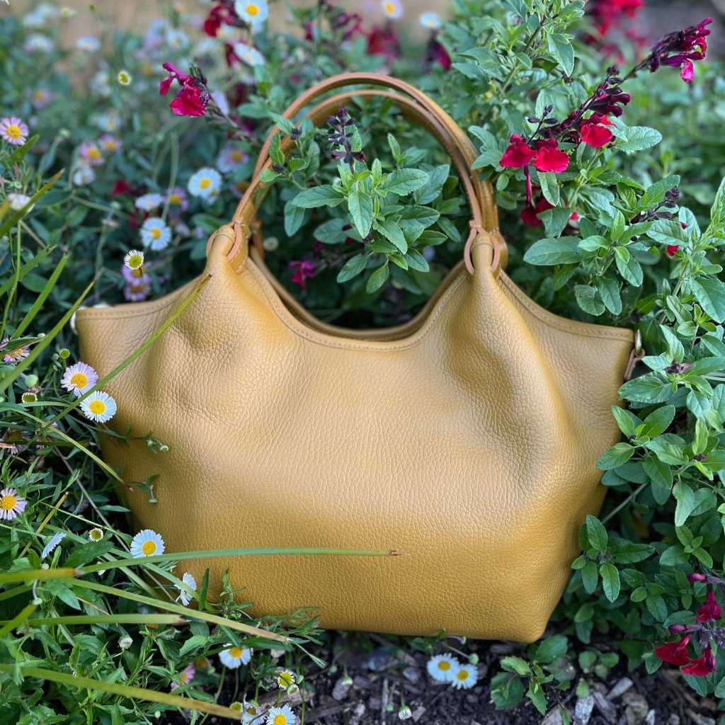 Adriana tote in mustard yellow