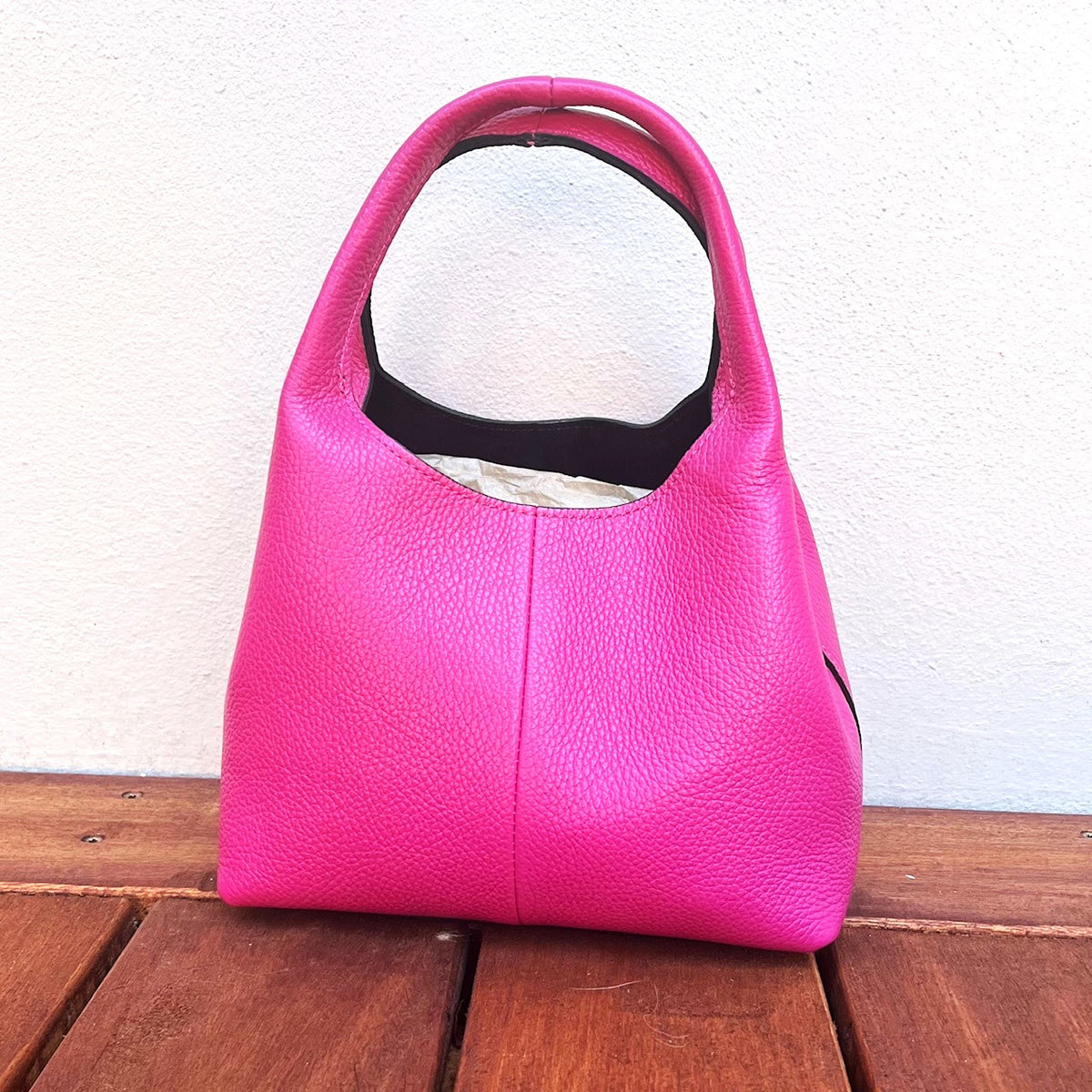 Leah tote in hot pink or fuchsia