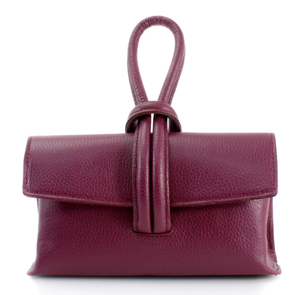 Rachelle clutch in burgundy or maroon