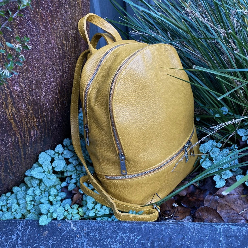 Sharee backpack in mustard yellow