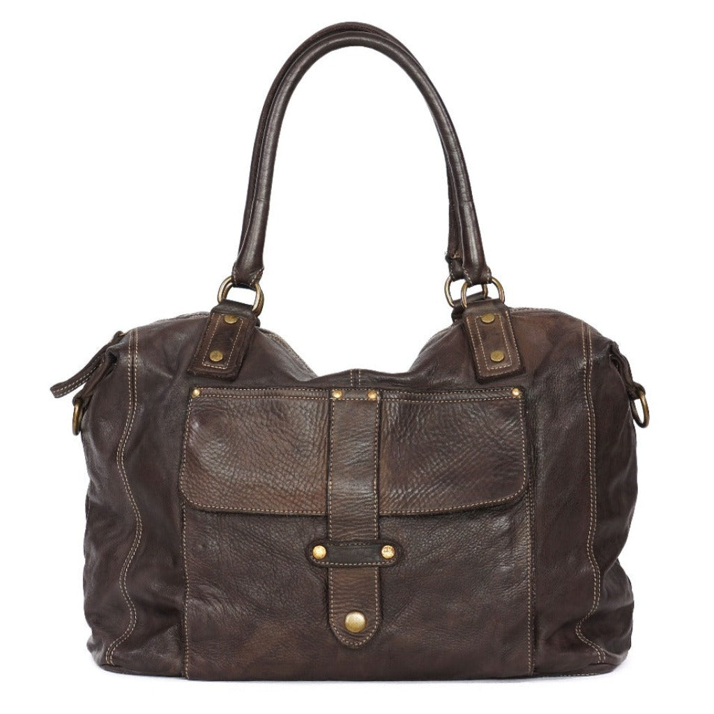 The Page large shoulder bag in dark brown