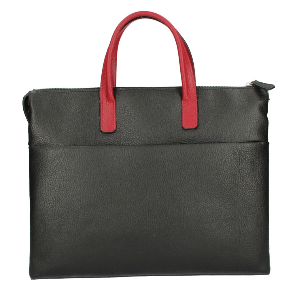 Business bag in yellow wit h taupe handles
