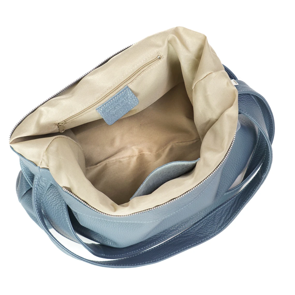 Inside view of the Adelaide backpack in steelblue