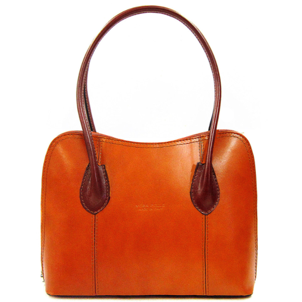 Donatello bag in sienna with dark tan handles