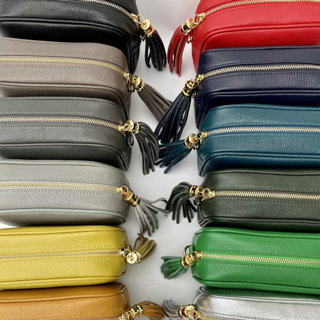 Photo showing various colours and shades in the Ella bag