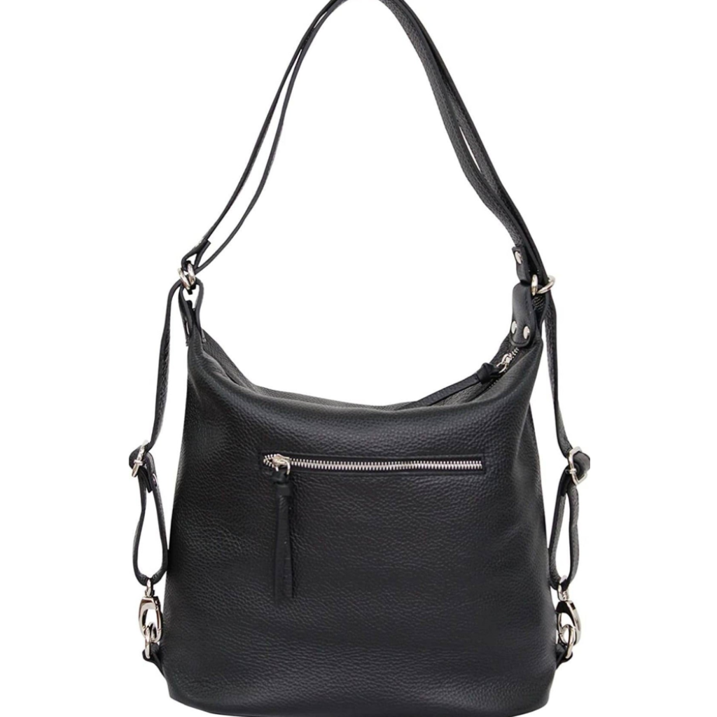 Back view of the Phillipa bag showing a zipped pocket