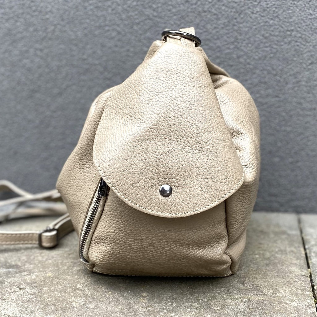 Tanya backpack in wheat or light taupe