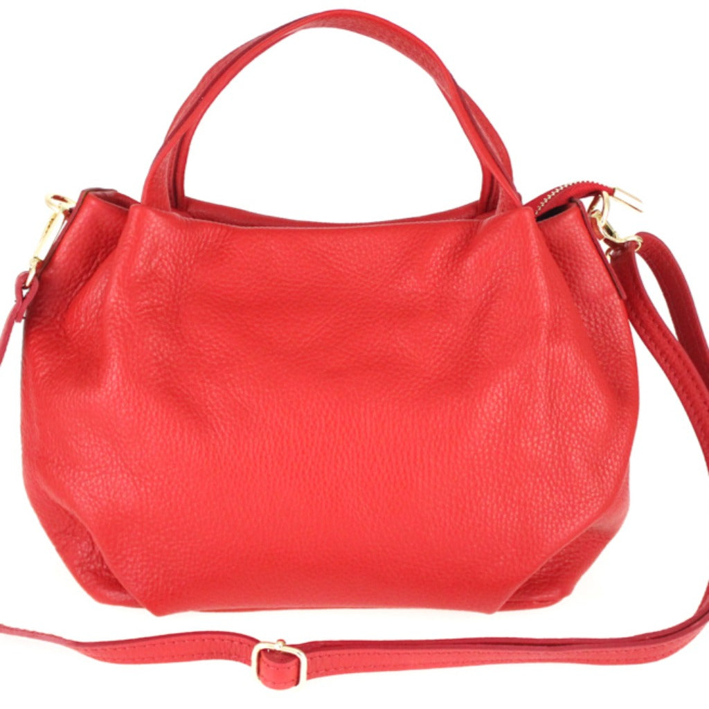 Bright red paris bag with a long strap
