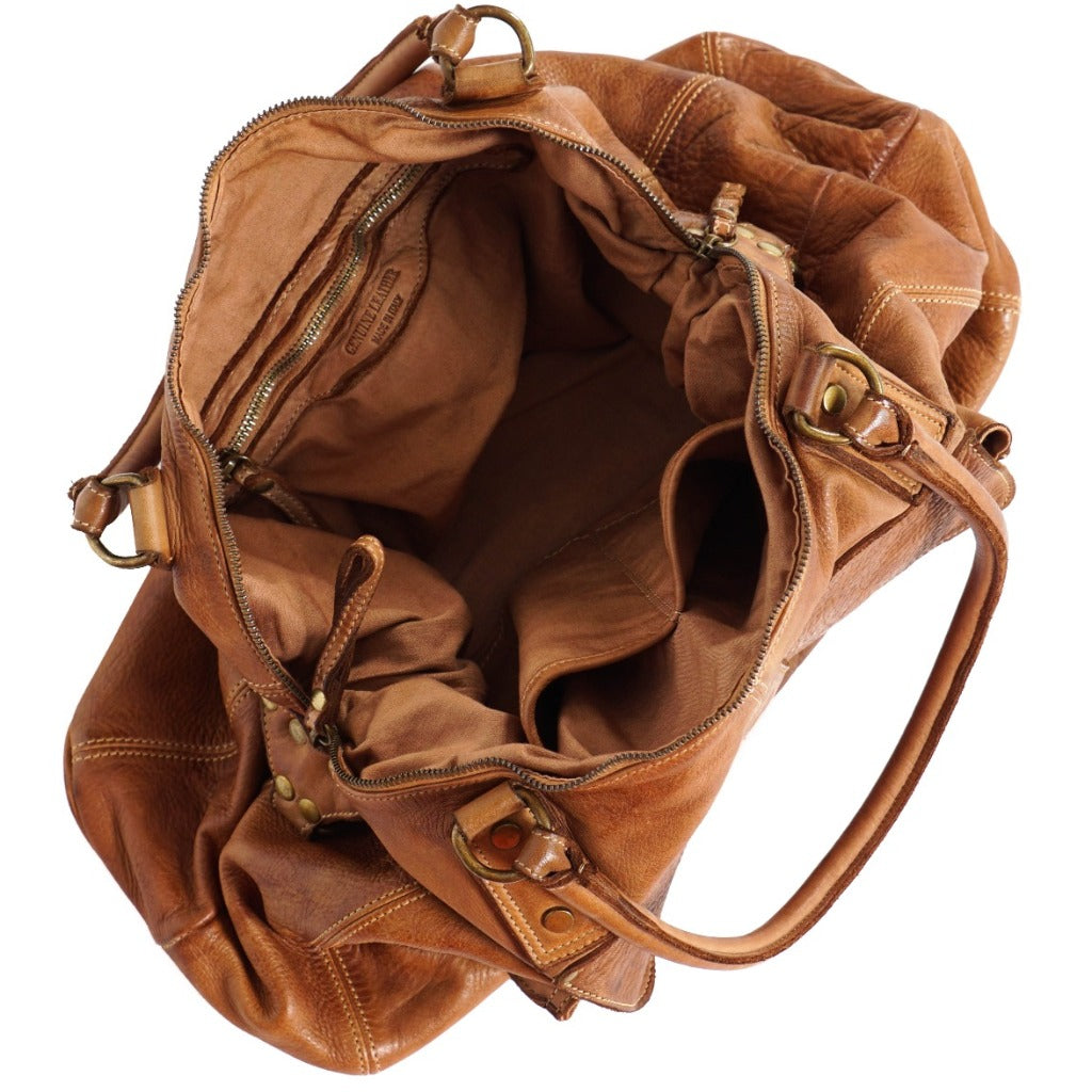 The inside of the Page bag in natural