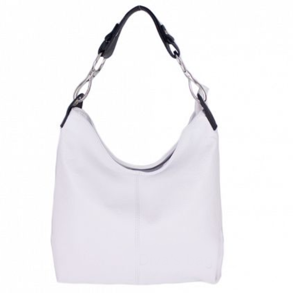 Daisy bag in white with black handle