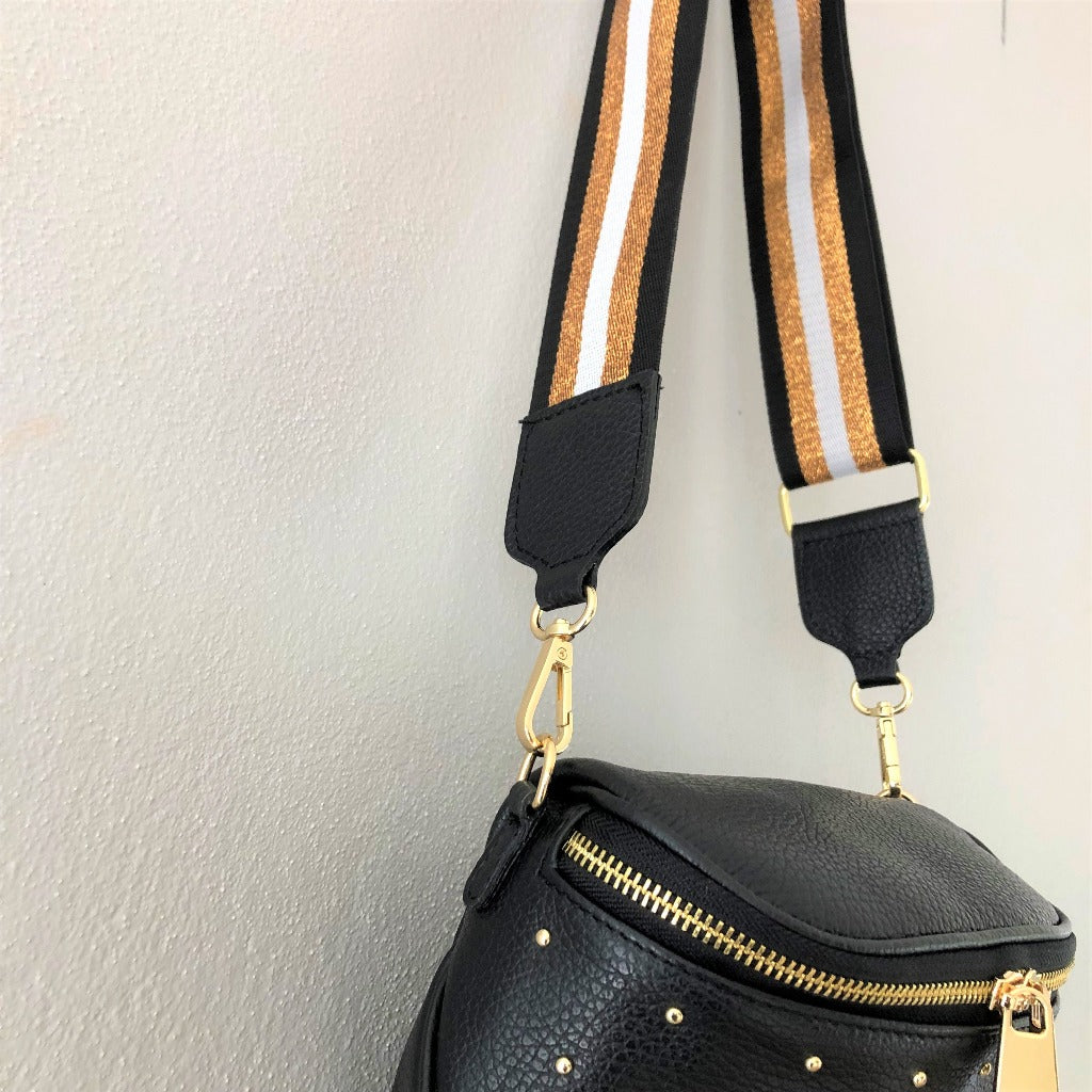Close up photo of the black Destiny bag