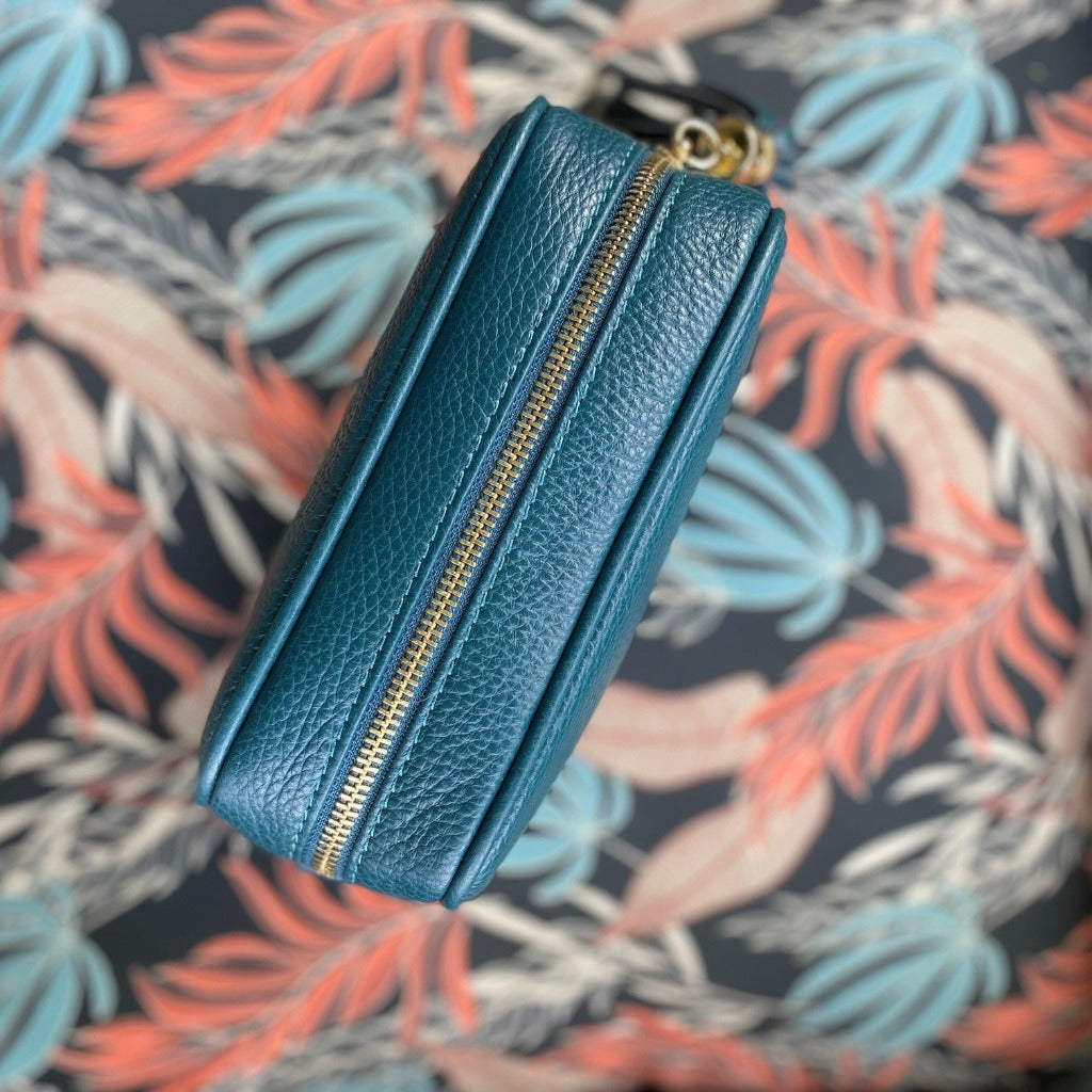 Top view of the Ella bag in teal