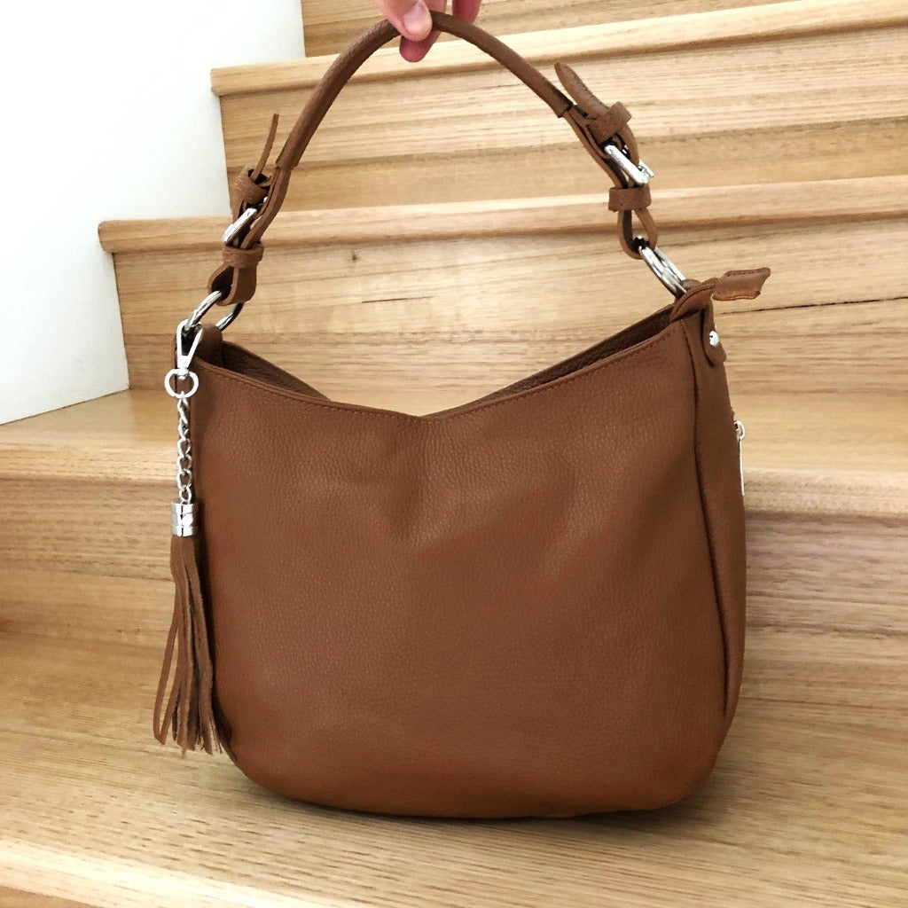 Elsa bag in dark tan or cognac