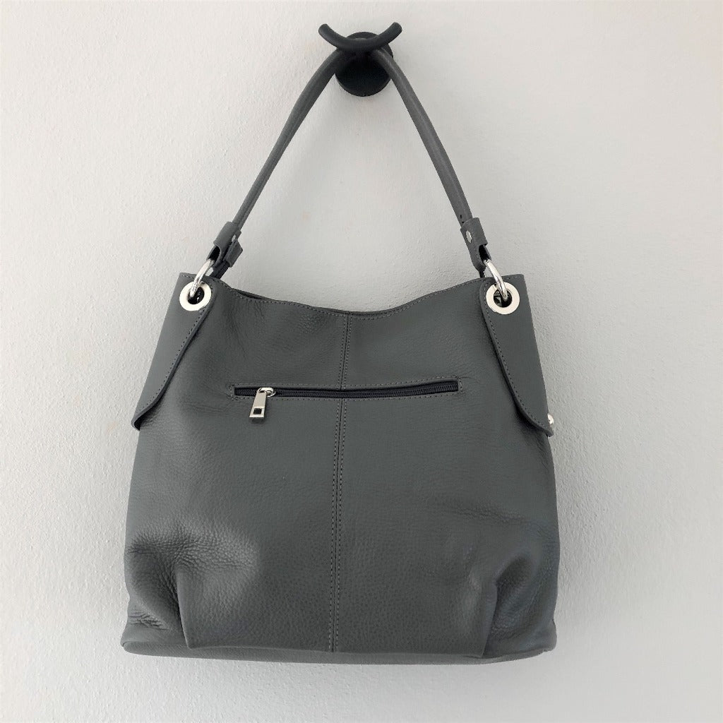 Grey hobo sales shoulder bag