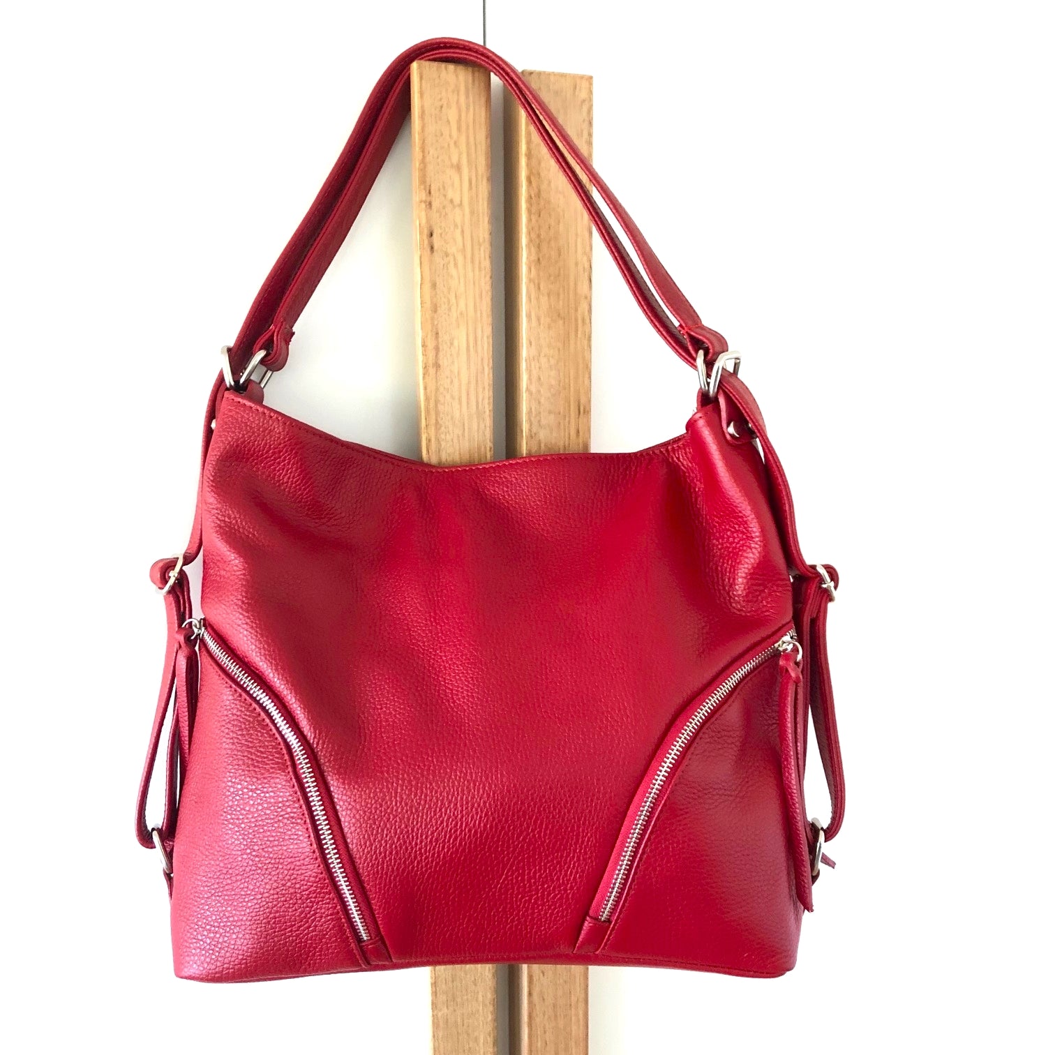 Full view of the Marissa bag in red