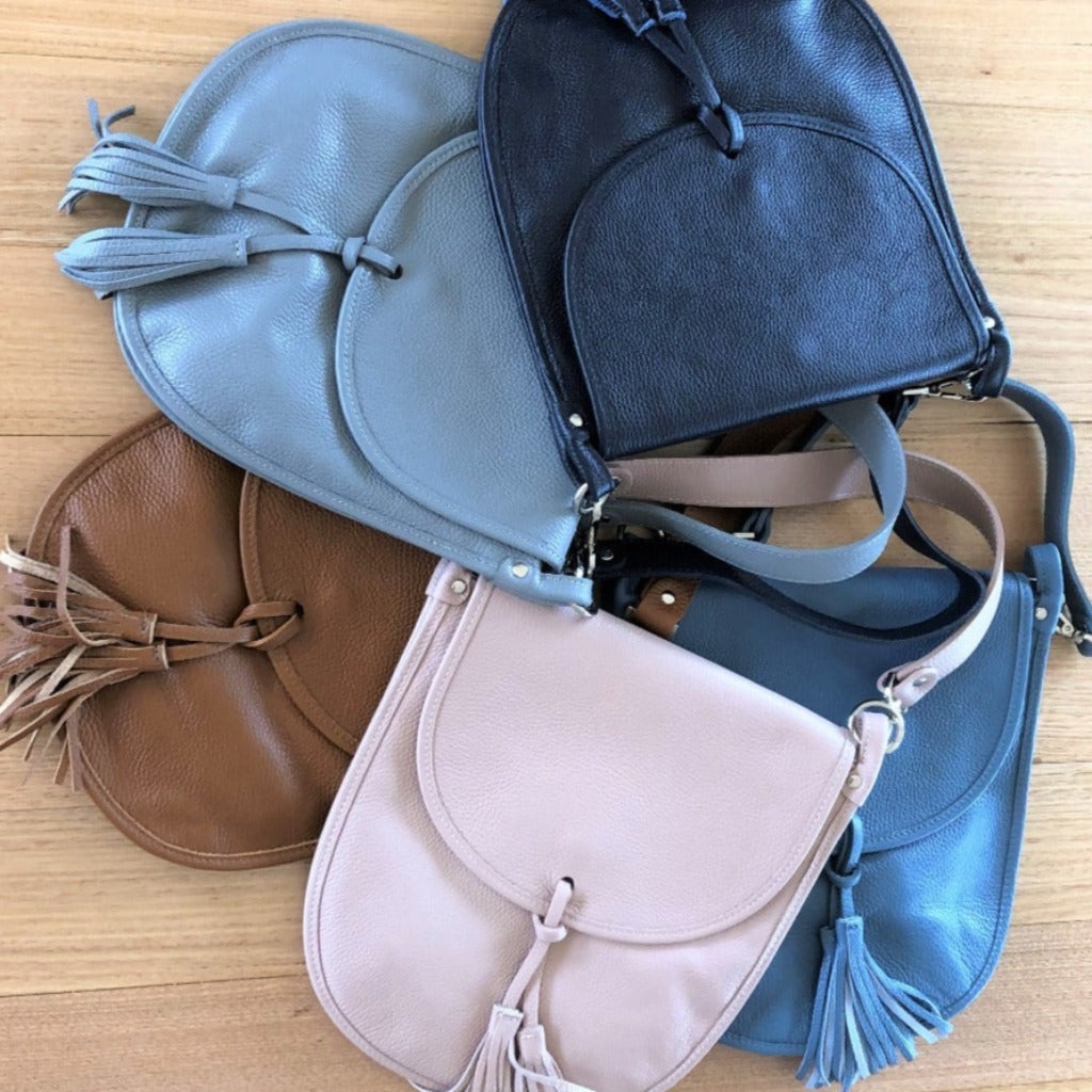 The Oriel bag in multiple colours including light grey and tan