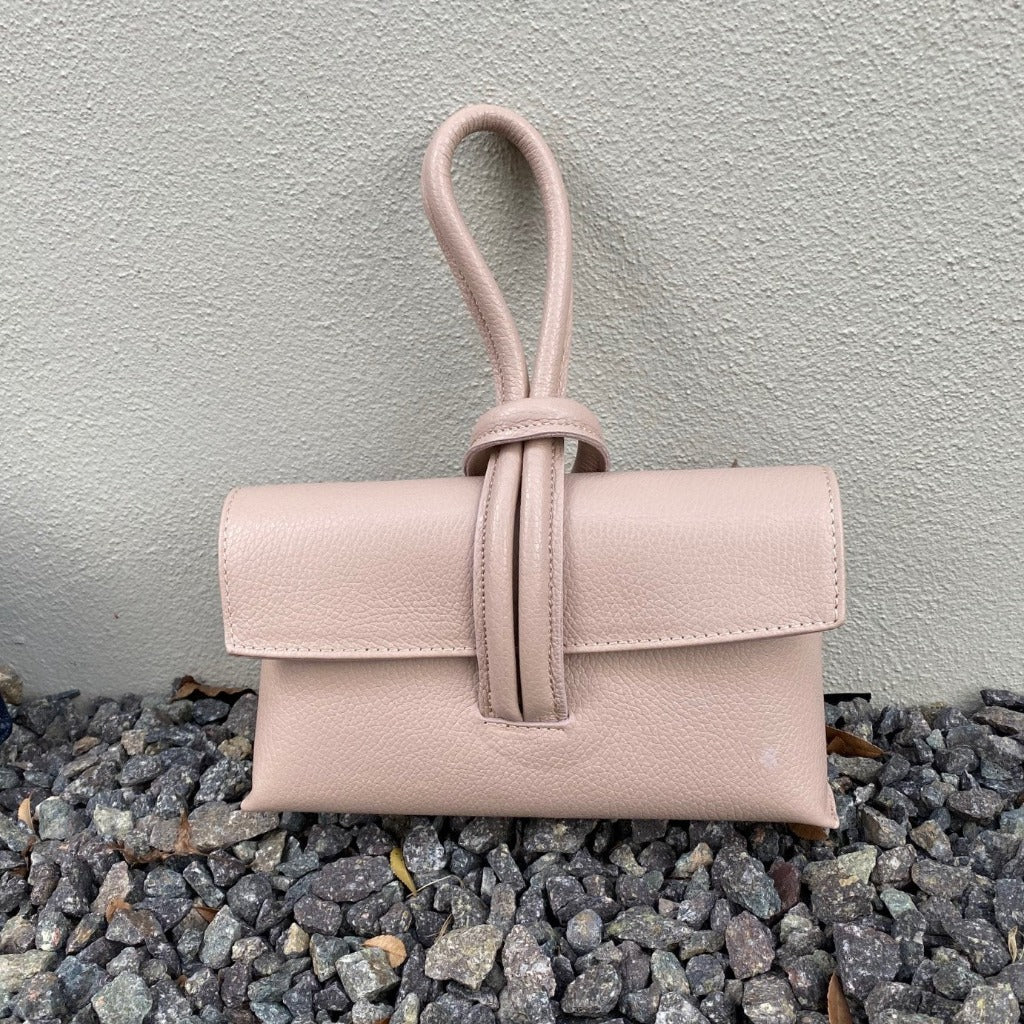 Rachelle clutch in blush or powderpuff