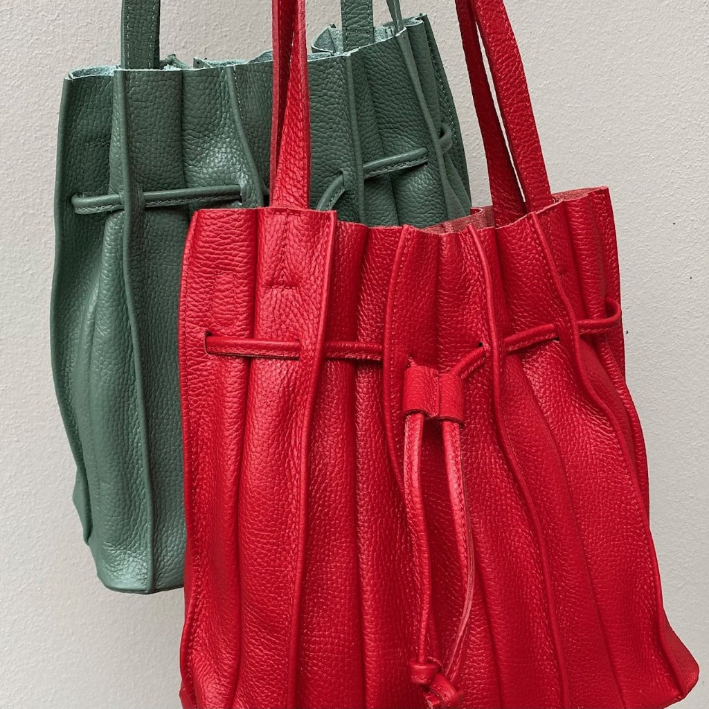 Susie bag in red and sage green