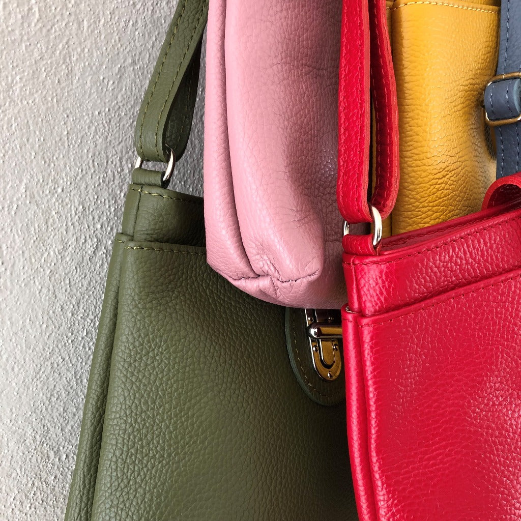 Verona bags hanging on a hook