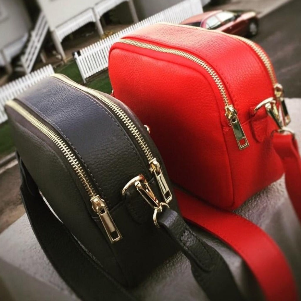 Crystal bags in black and red